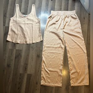 NWOT The Workshop “Silk” Tan Set
